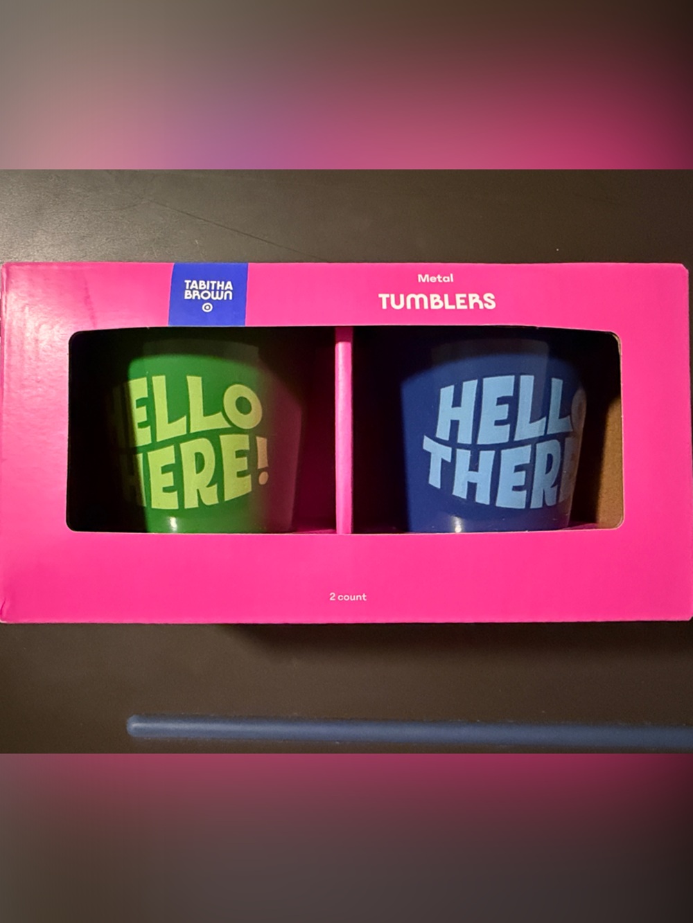 Hello There Metal Tumblers - Blue & Green Set